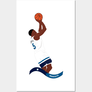 Basketball player Anthony Edwards in action Posters and Art